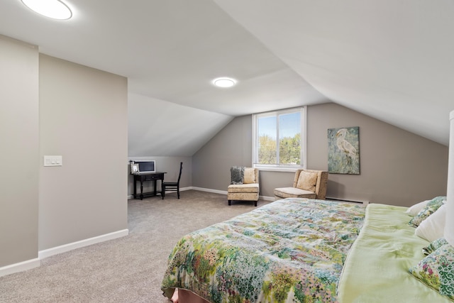 532 Chestnut St, Wyandotte, MI 48192 - carpeted bedroom with baseboards and lofted ceiling