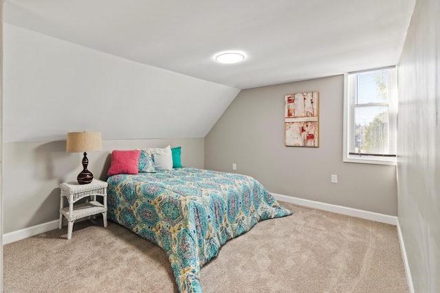 532 Chestnut St, Wyandotte, MI 48192 - bedroom with carpet floors, baseboards, and vaulted ceiling