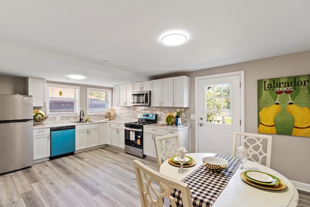 532 Chestnut St, Wyandotte, MI 48192 - kitchen with appliances with stainless steel finishes, a sink, light countertops, and backsplash