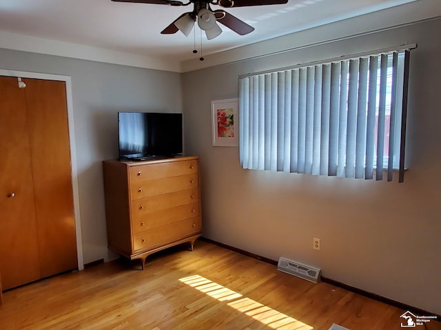 14815 Morris Ave, Allen Park, MI 48101 - bedroom featuring light wood finished floors and ceiling fan