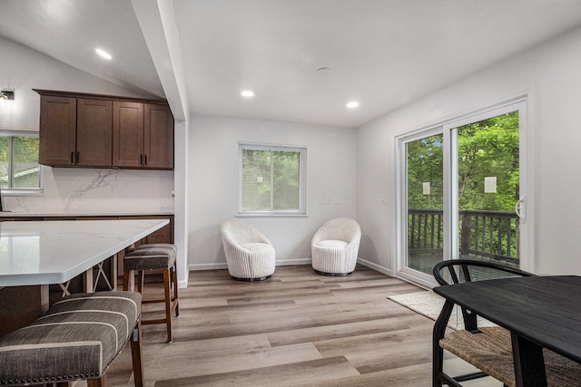 16114 Alpine Dr, Livonia, MI 48154 - dining room with recessed lighting, light wood-style floors, and baseboards