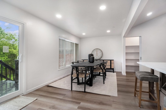 16114 Alpine Dr, Livonia, MI 48154 - dining space featuring recessed lighting, wood finished floors, and baseboards