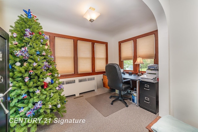 9610 Saginaw St, Reese, MI 48757 - office space with radiator, arched walkways, and carpet flooring