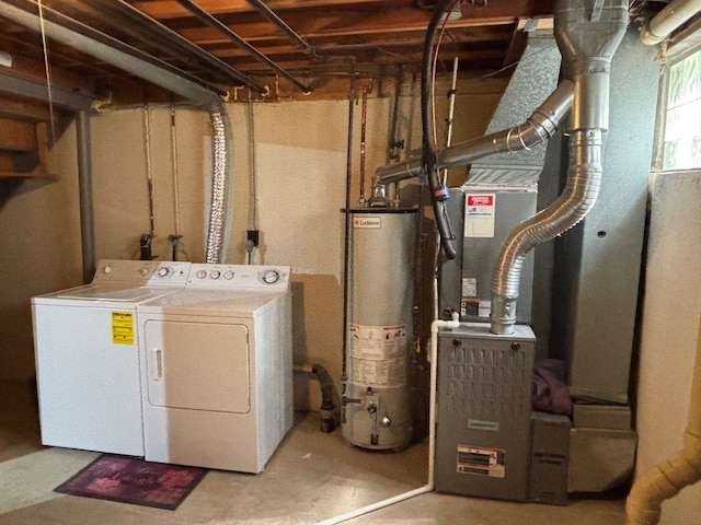 1163 Marquette Ct, Rochester Hills, MI 48307 - washroom with water heater and washing machine and dryer