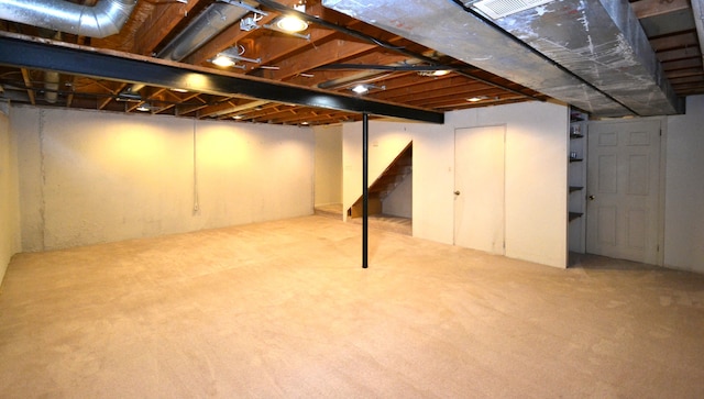2 Cornell Ct, Dearborn, MI 48124 - below grade area with carpet and stairway