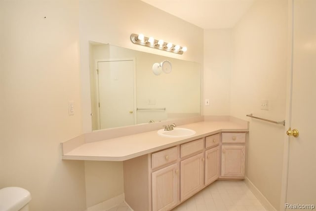 34214 Birchway Cir, Sterling Heights, MI 48312 - bathroom featuring toilet, vanity, tile patterned floors, and baseboards
