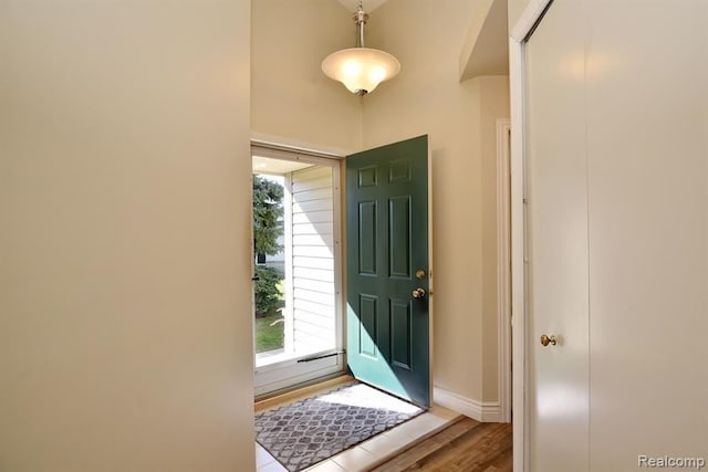 34214 Birchway Cir, Sterling Heights, MI 48312 - foyer entrance featuring plenty of natural light, wood finished floors, a high ceiling, and baseboards