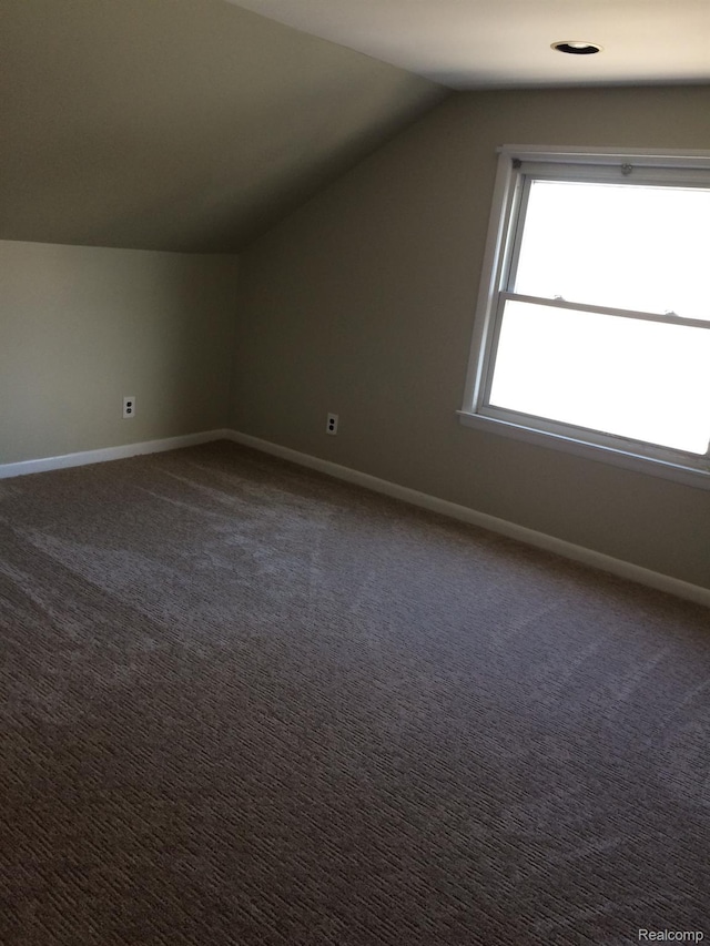 164 W Morehouse Ave N, Hazel Park, MI 48030 - additional living space featuring lofted ceiling, baseboards, and dark colored carpet