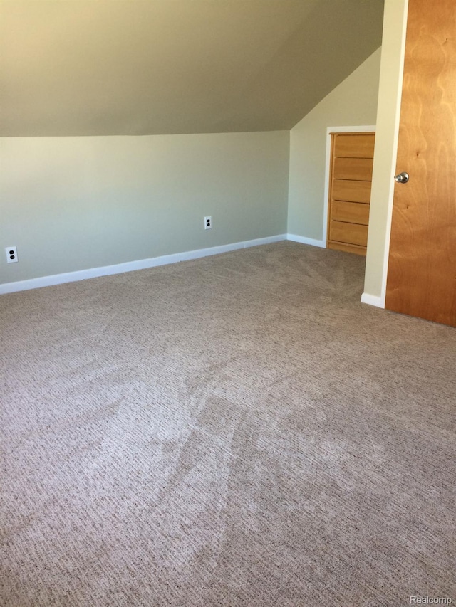 164 W Morehouse Ave N, Hazel Park, MI 48030 - additional living space featuring lofted ceiling, carpet, and baseboards
