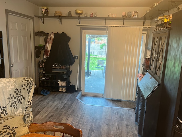 entrance foyer with wood finished floors
