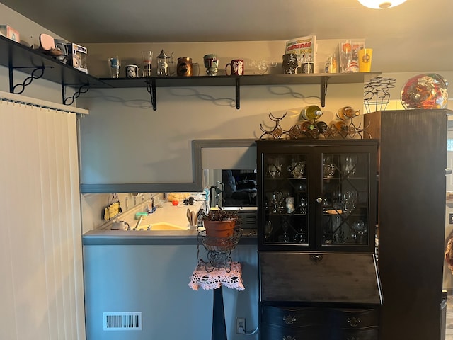 view of bar area
