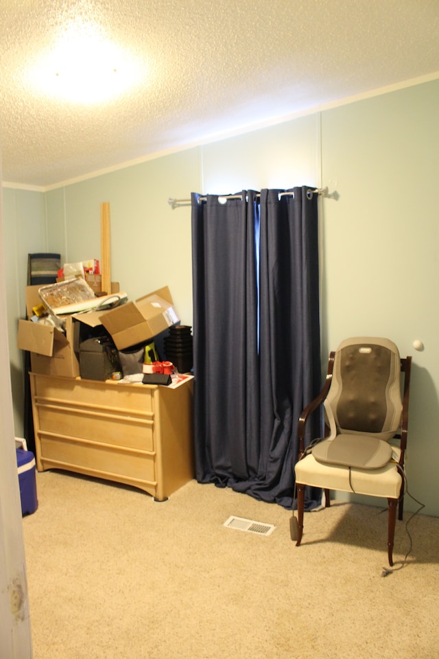 392 Hunters Rill, Oxford, MI 48371 - bedroom with a textured ceiling, carpet floors, and crown molding