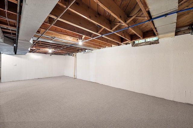 30657 Moulin Ave, Warren, MI 48088 - unfinished basement with carpet flooring