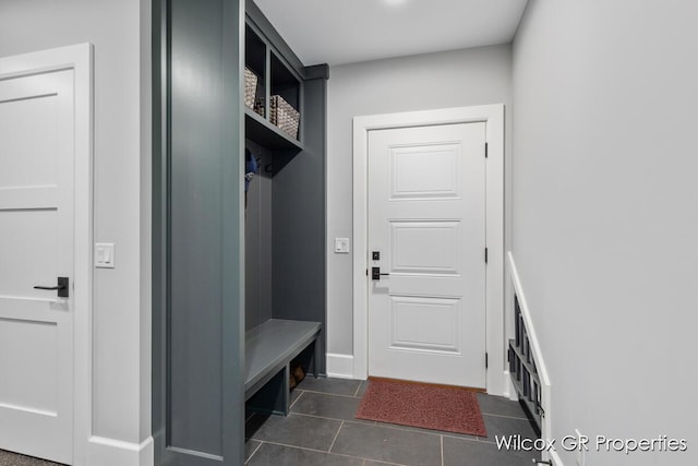 631 Greenslate Dr SE, Ada, MI 49301 - mudroom featuring dark tile patterned floors