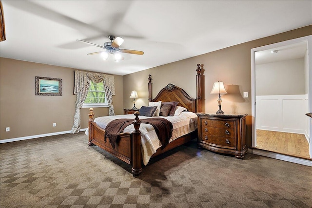 50951 Murray Hill Dr, Canton, MI 48187 - bedroom featuring carpet floors, a ceiling fan, and baseboards