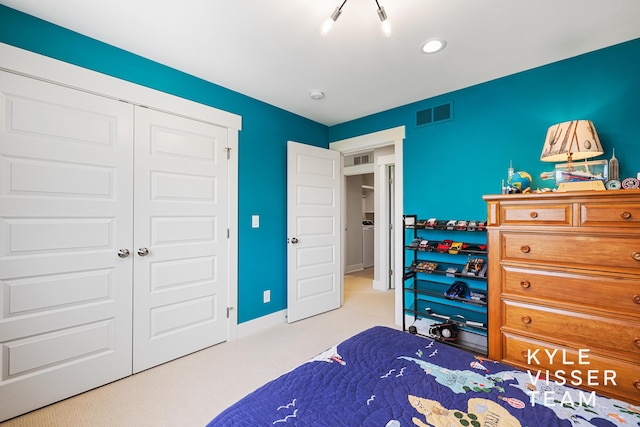 11650 Lally St NE, Lowell, MI 49331 - bedroom with carpet, a closet, recessed lighting, and baseboards
