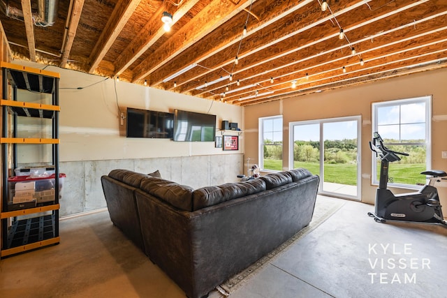 11650 Lally St NE, Lowell, MI 49331 - living area featuring concrete flooring