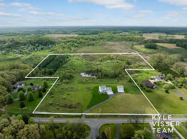 11650 Lally St NE, Lowell, MI 49331 - overview of rural landscape with property boundaries highlighted