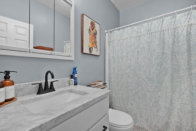 12700 Mcpherson St NE, Lowell, MI 49331 - bathroom with toilet, vanity, and a shower with shower curtain