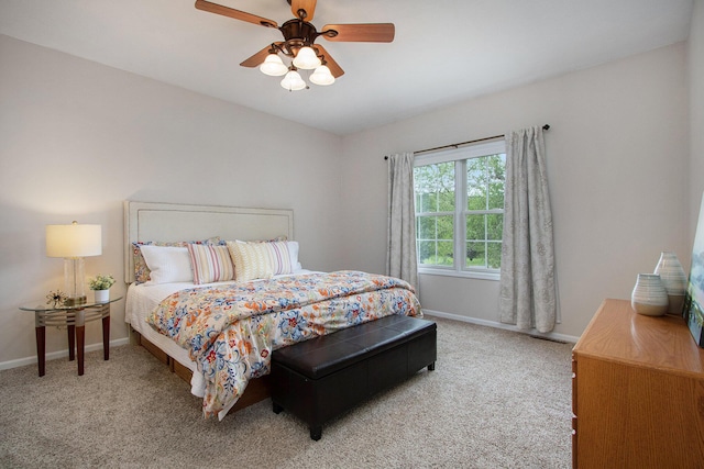 14275 Sunset Ridge Ct, Niles, MI 49120 - bedroom featuring baseboards, light colored carpet, and a ceiling fan