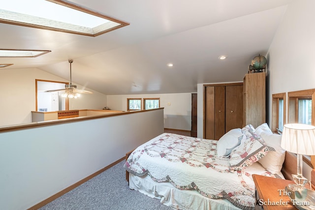 10436 Morgan Mills Ave NE, Greenville, MI 48838 - bedroom featuring lofted ceiling, attic access, and carpet flooring
