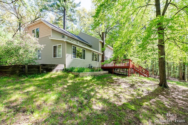 10436 Morgan Mills Ave NE, Greenville, MI 48838 - view of home's exterior with a deck and stairs
