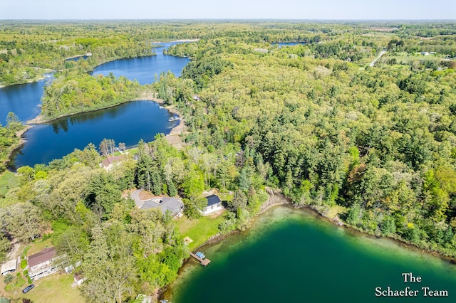 10436 Morgan Mills Ave NE, Greenville, MI 48838 - aerial overview of property's location with a forest and a large body of water
