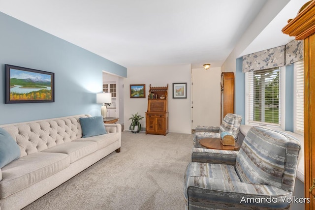 living room featuring carpet flooring