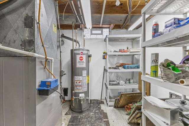 utilities featuring gas water heater and heating unit