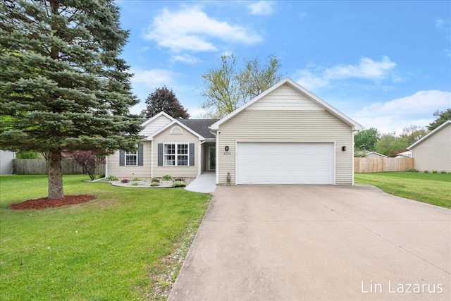 ranch-style house with an attached garage and driveway