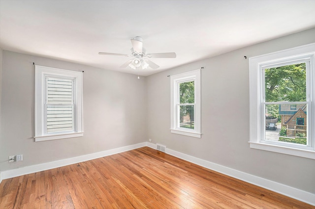 223 N Edison, Royal Oak, MI 48067 - empty room with baseboards, light wood-style floors, and ceiling fan
