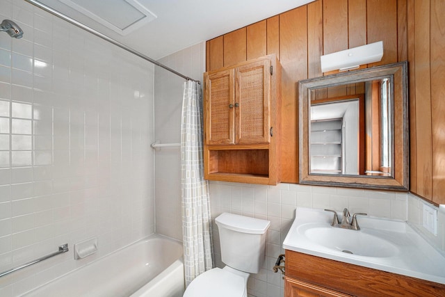 223 N Edison, Royal Oak, MI 48067 - bathroom featuring vanity, shower / tub combo with curtain, and toilet