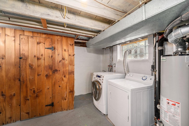223 N Edison, Royal Oak, MI 48067 - washroom with gas water heater and separate washer and dryer