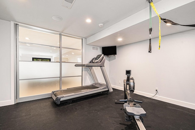 1950 Robinson Rd SE, East Grand Rapids, MI 49506 - exercise room with recessed lighting and baseboards