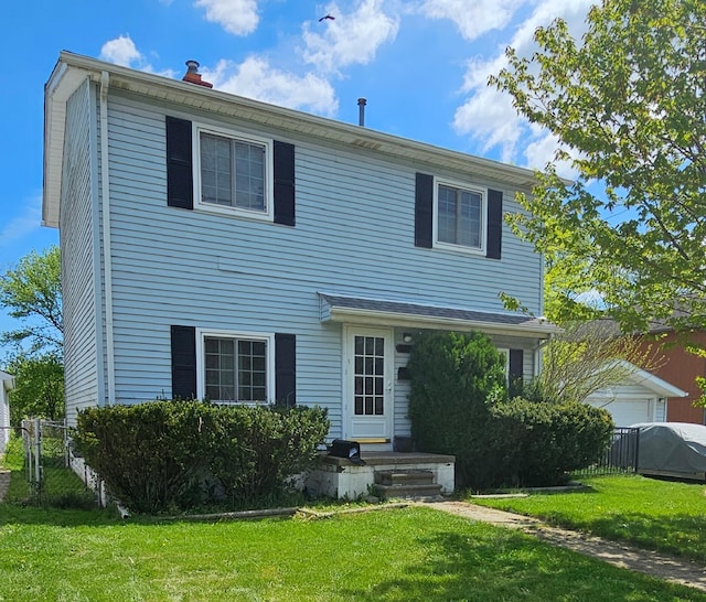 view of front of property featuring a chimney