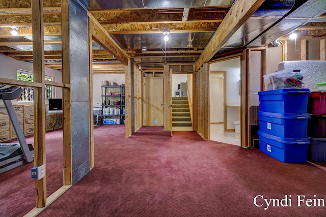 2970 Braden Blvd, Dorr, MI 49323 - unfinished basement featuring carpet and stairway