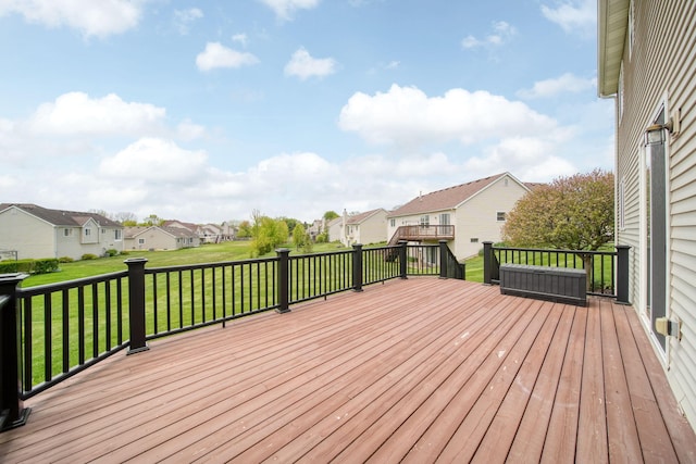 510 Edward J St, Clinton, MI 49236 - wooden deck featuring a residential view and a yard