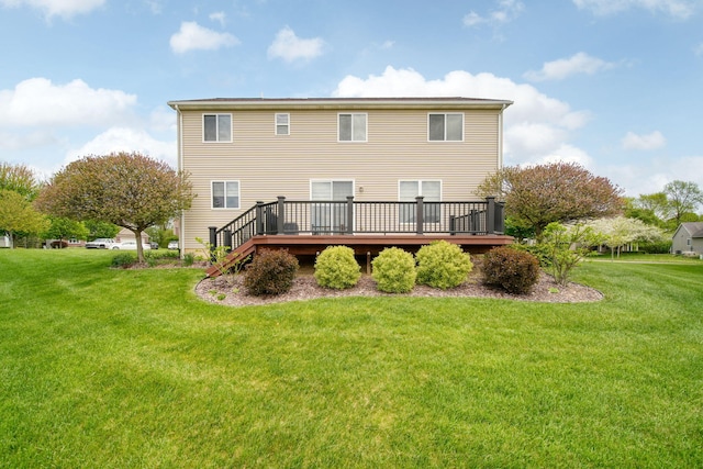 510 Edward J St, Clinton, MI 49236 - back of house with a deck and a lawn