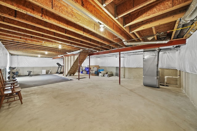 510 Edward J St, Clinton, MI 49236 - unfinished basement featuring stairs