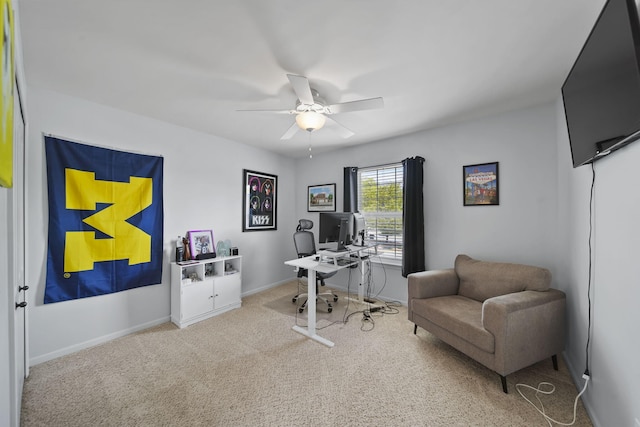 510 Edward J St, Clinton, MI 49236 - office space with a ceiling fan, carpet floors, and baseboards