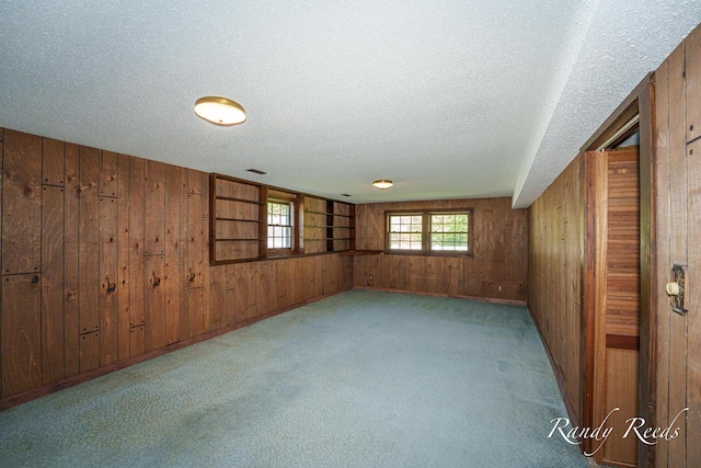 12498 Daling Ct NW, Grand Rapids, MI 49534 - carpeted spare room with wooden walls and a textured ceiling
