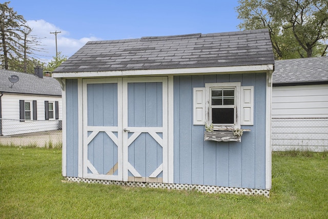 view of shed