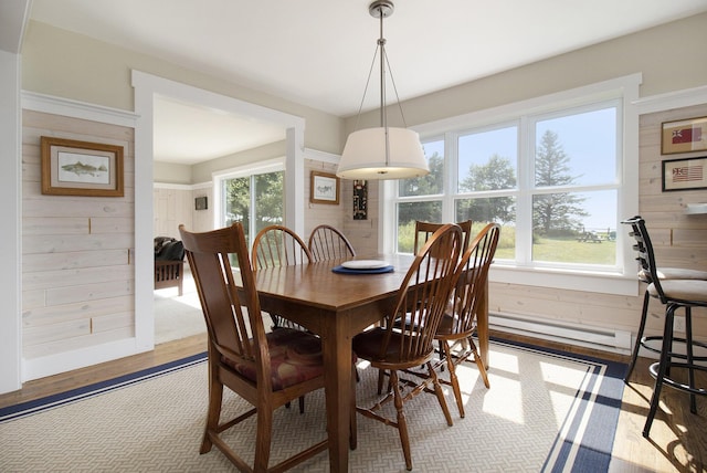 2177 S Lakeshore Dr, Ludington, MI 49431 - dining space with wooden walls