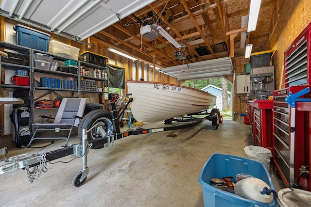 garage featuring a garage door opener