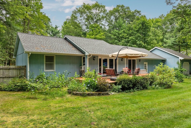 single story home featuring roof with shingles