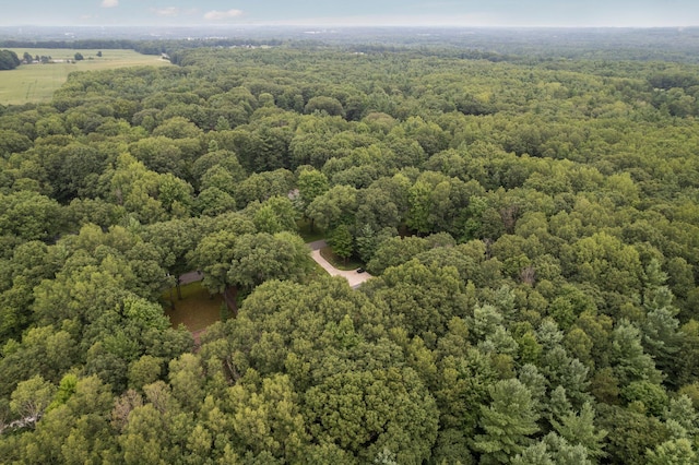 aerial view of a heavily wooded area