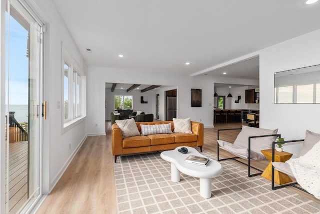 3500 Lakeshore Dr, Saint Joseph, MI 49085 - living area with light wood finished floors, recessed lighting, and baseboards