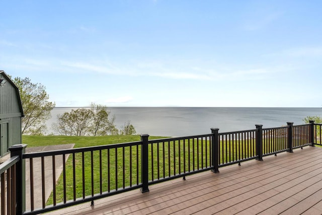 3500 Lakeshore Dr, Saint Joseph, MI 49085 - deck with a water view and a yard