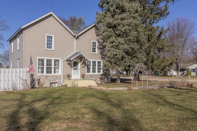 2106 Forest, Portage, MI 49002 - rear view of property with stone siding