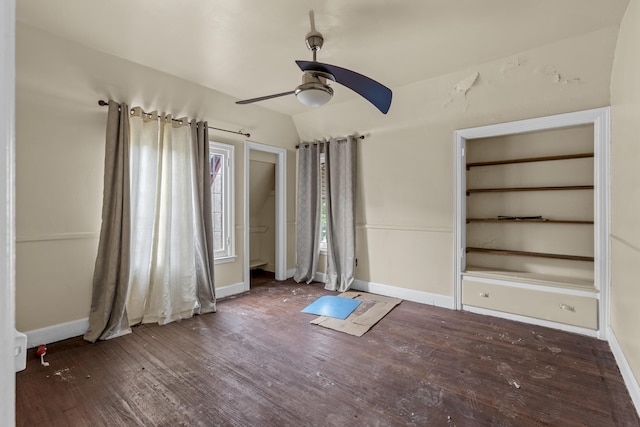 16634 Parkside St, Detroit, MI 48221 - unfurnished bedroom featuring wood finished floors, baseboards, and ceiling fan